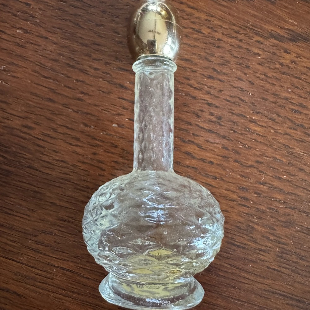 Avon Elegant Glass Perfume Bottle with Gold Cap